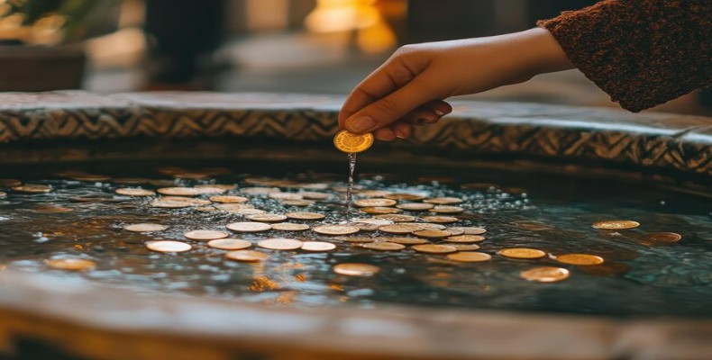 راز انداختن سکه در آب نماها
