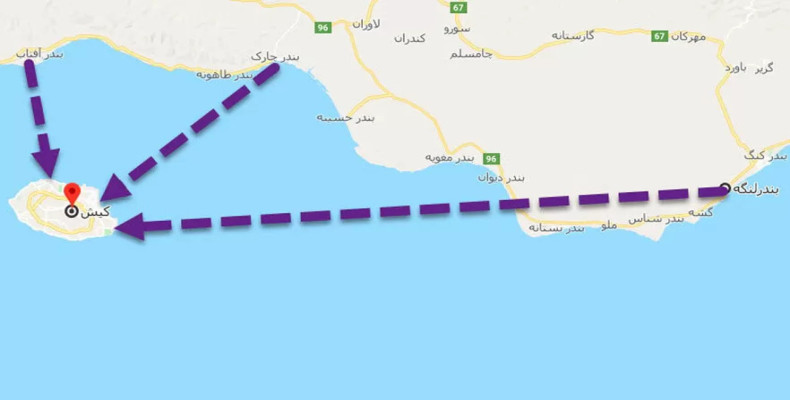 مسیرها و بنادر اصلی سفر به کیش با کشتی