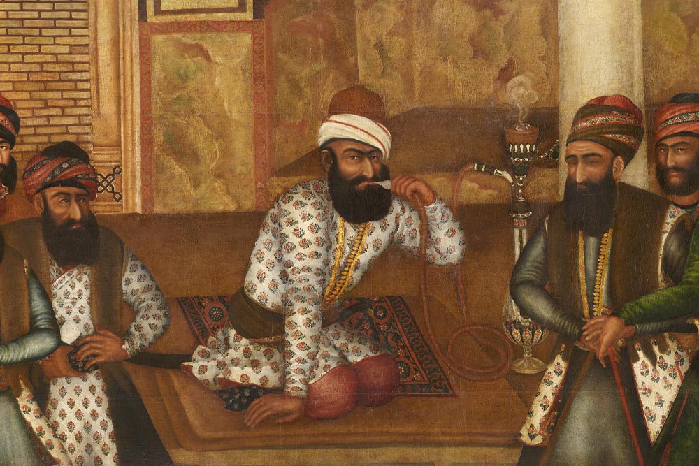 نقاشی قلیان کشیدن کریم خان زند