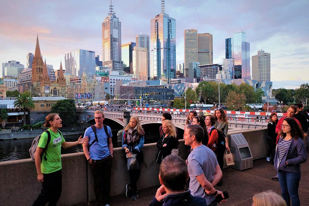 Walking in the city of Melbourne