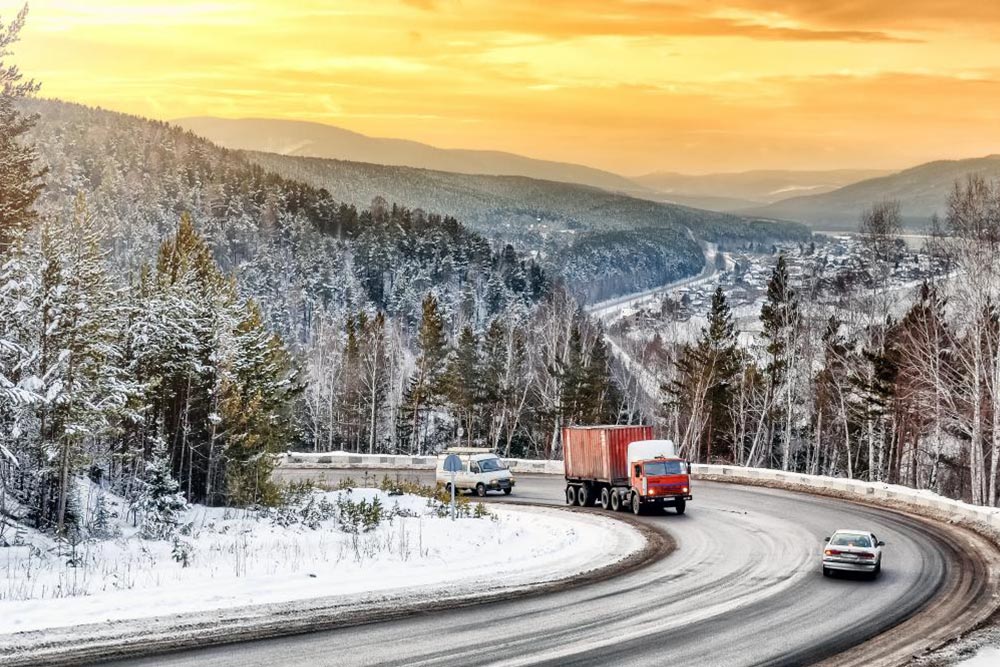 Trans-Siberian road in Russia
