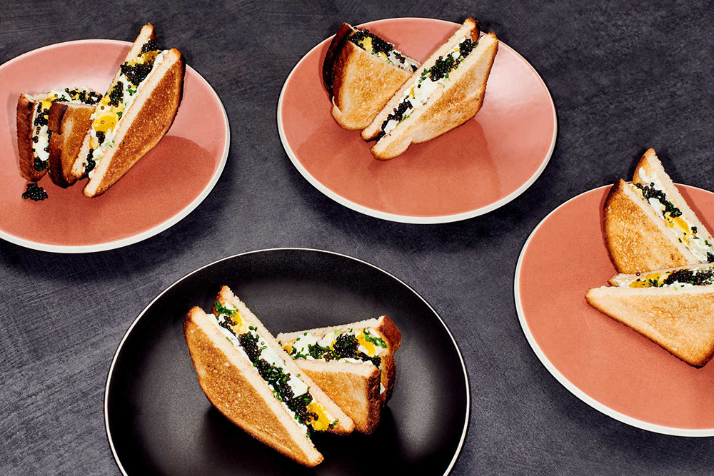 Caviar on Korean bread