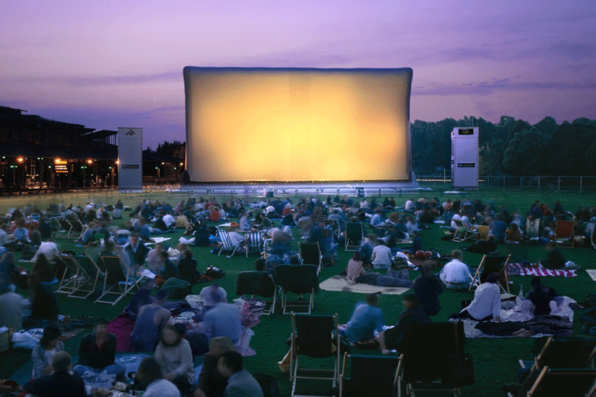 Film screening in the open air of Paris