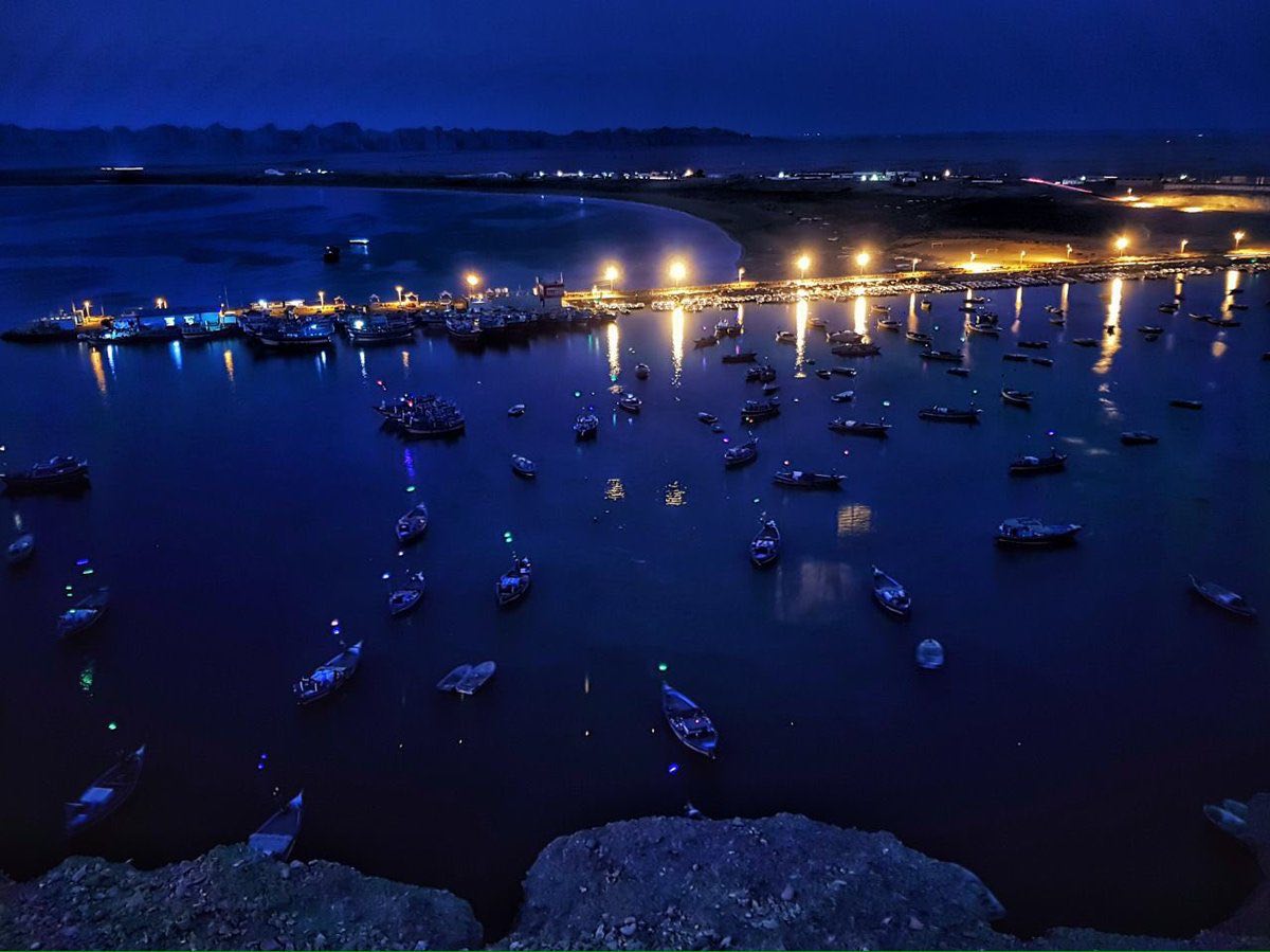 بندر بریس چابهار در شب