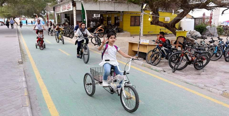 تفریحات خانوادگی در کیش، مسیر دوچرخه سواری