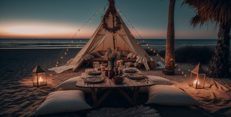 پیک‌نیک شبانه در سواحل لس آنجلس