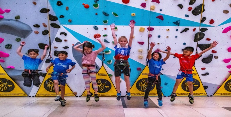 دیوار صخره‌نوردی کودکان در ترمینال ۳ فرودگاه چانگی سنگاپور