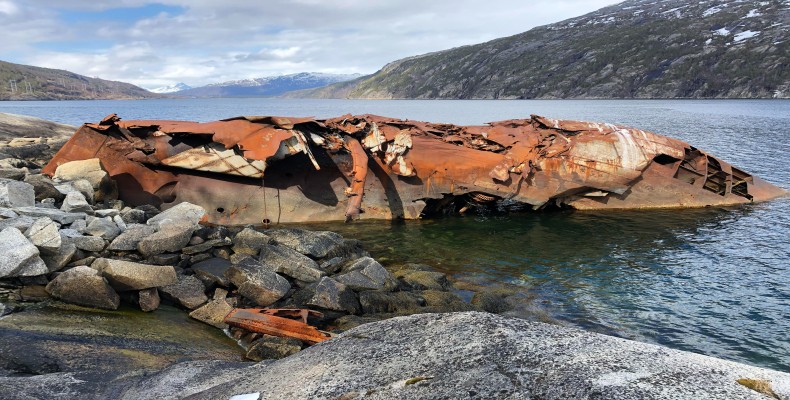 لاشه زنگ‌زده ناوشکن آلمانی Z2 Georg Thiele در نروژ؛ یادگاری از جنگ جهانی دوم